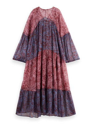 Paisley Printed Fil Coupe Maxi Dress