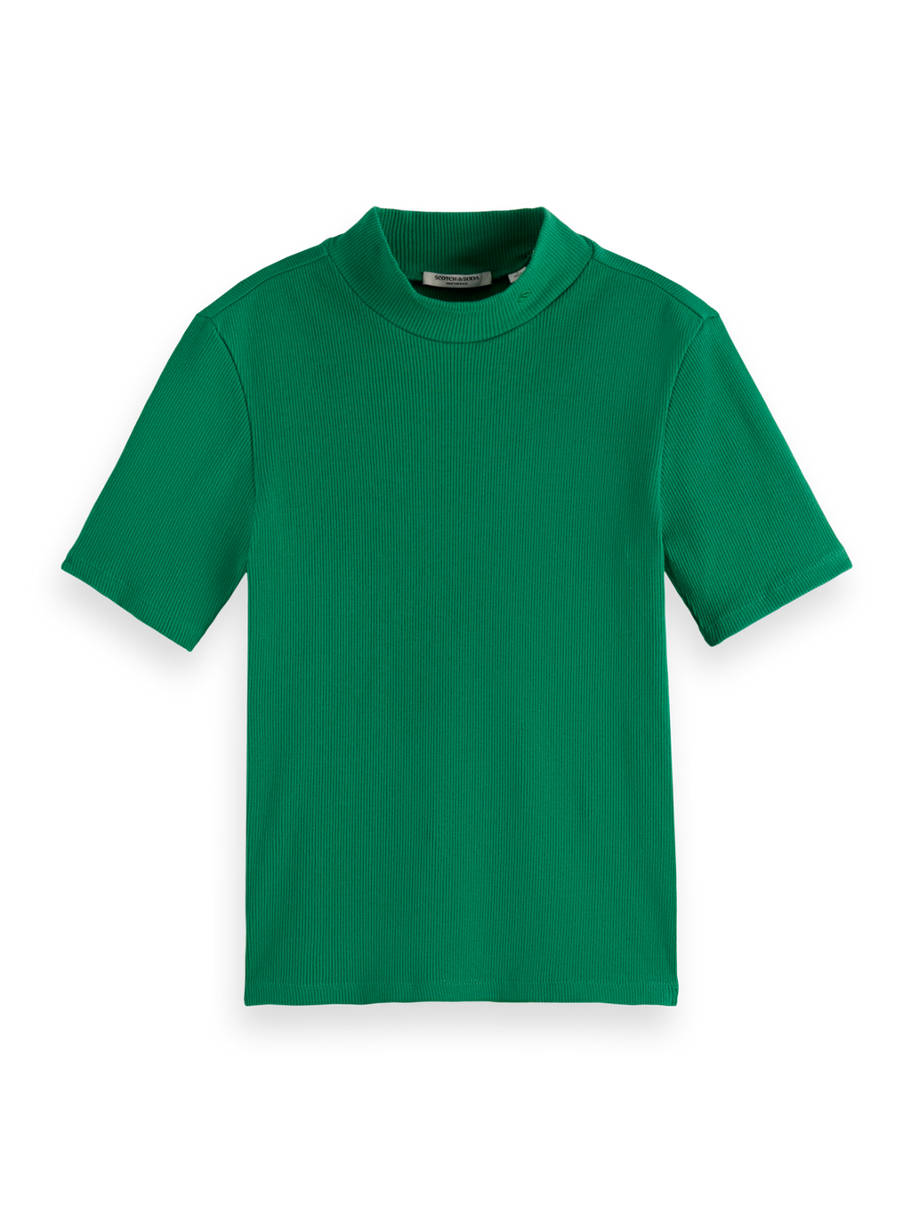 Mock Neck Rib T-Shirt