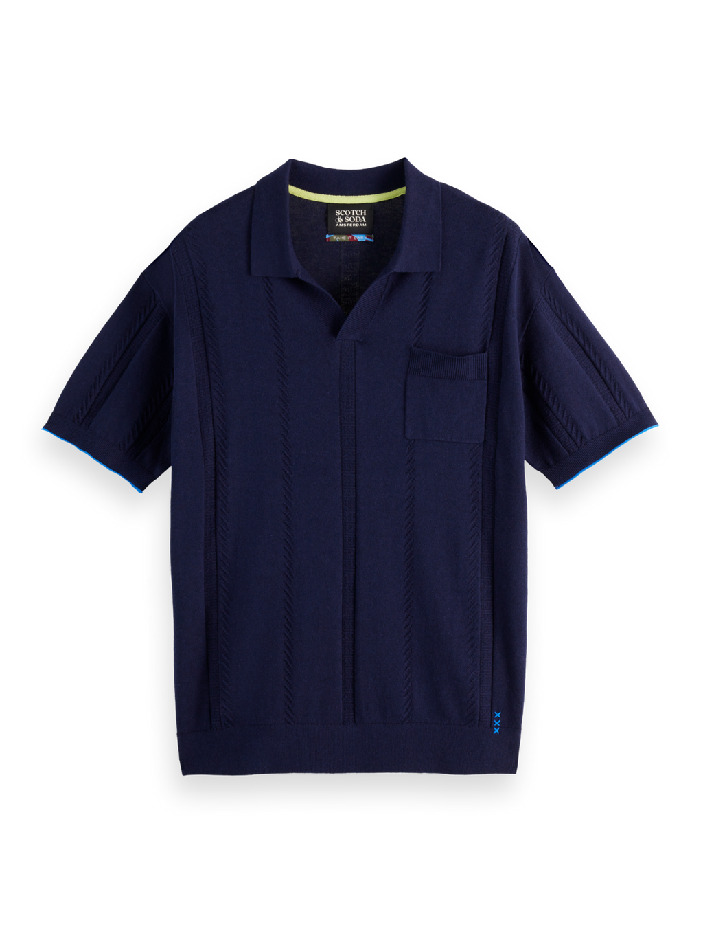 V-Neck Relaxed Fit Knit Polo