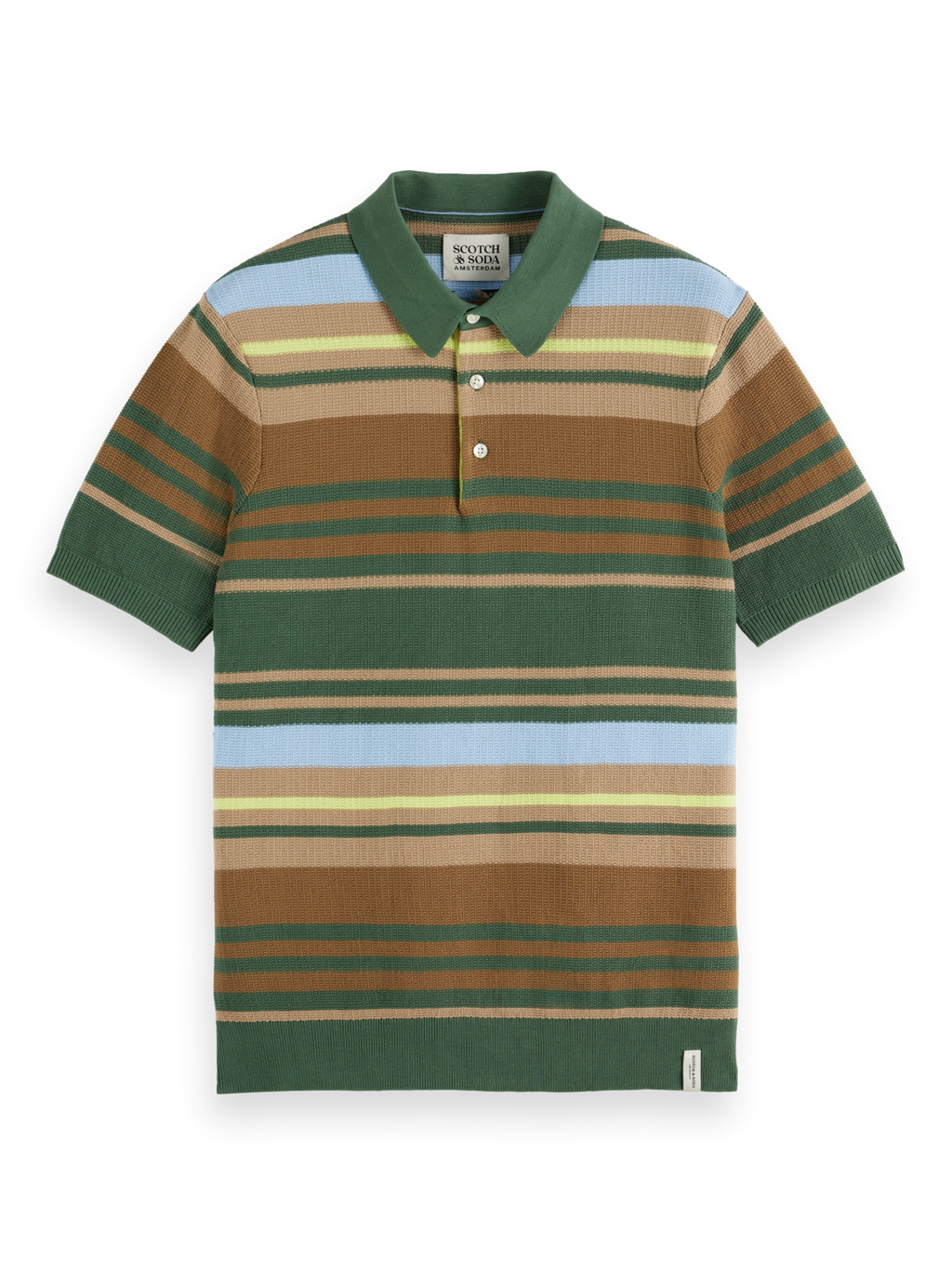 Structured Knit Striped Polo