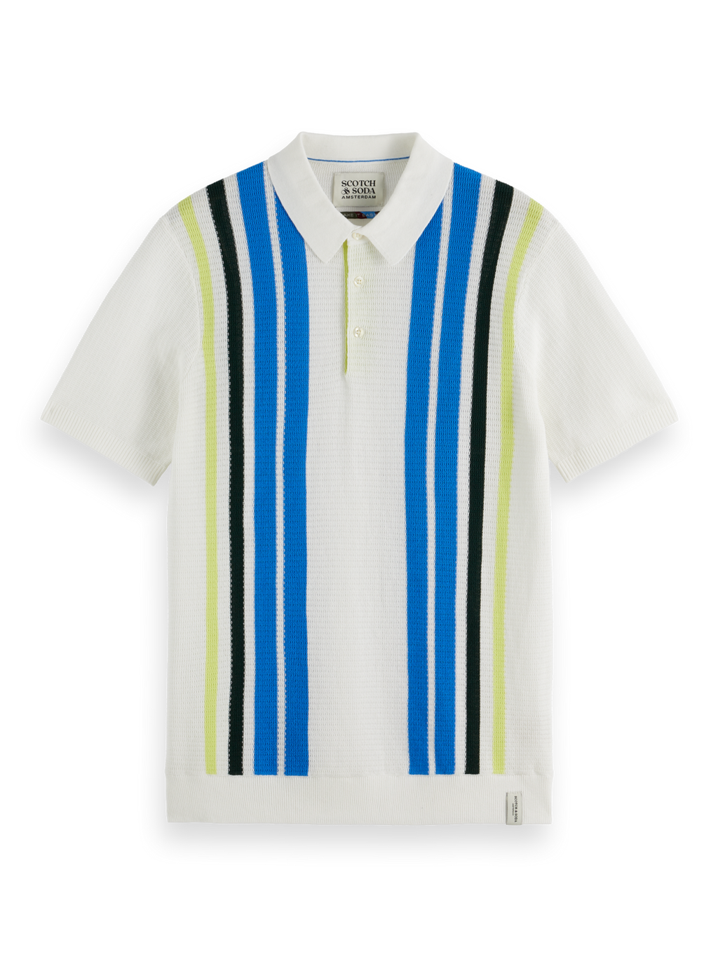 Structured Knit Striped Polo