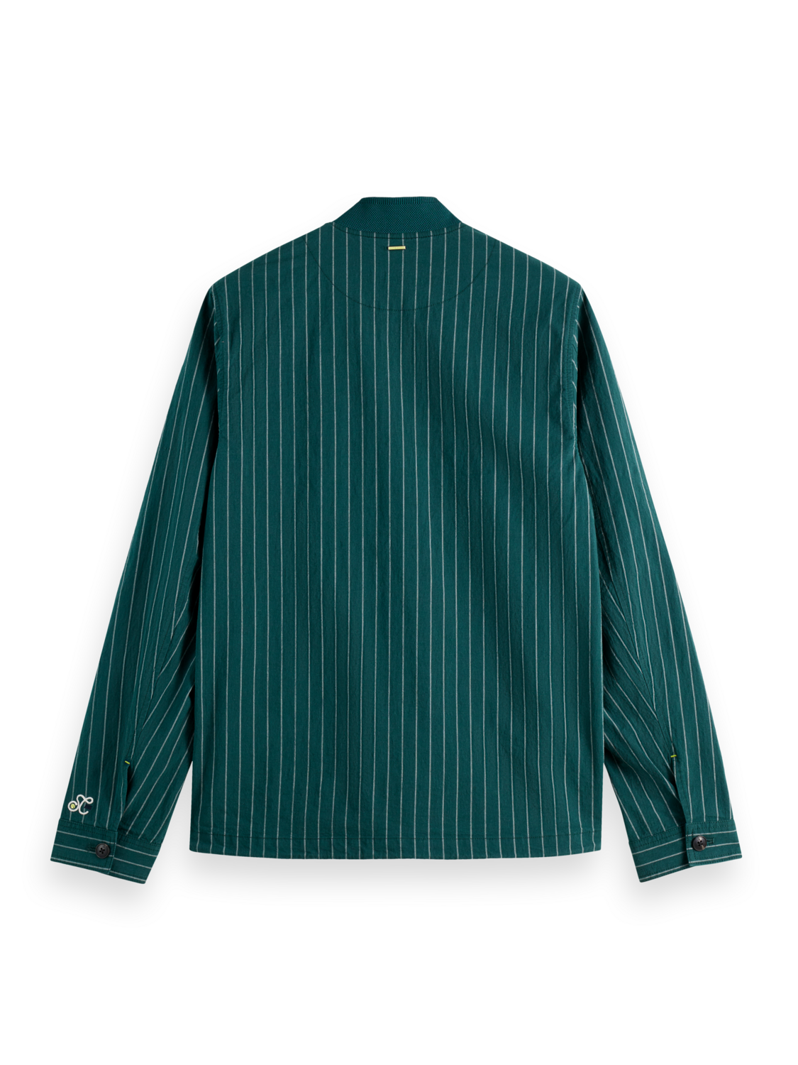 Pinstriped Cotton-Blend Button Up Jacket