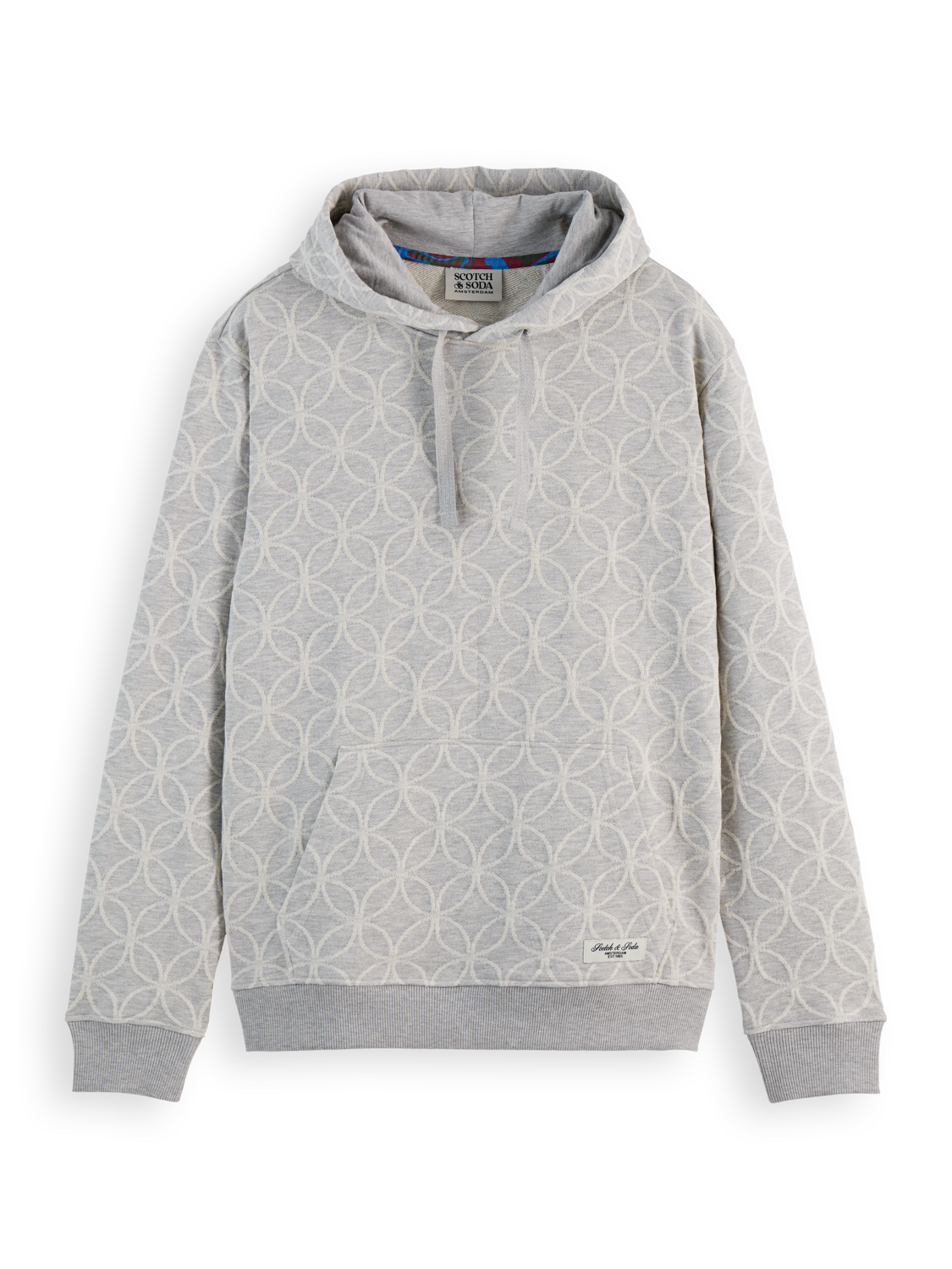 Sweat à capuche jacquard coupe classique