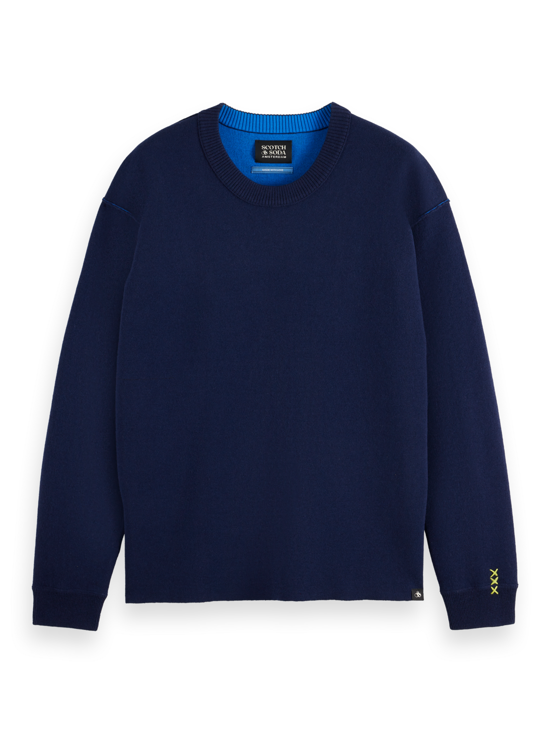 Merino Double Face Drop Shoulder Crewneck