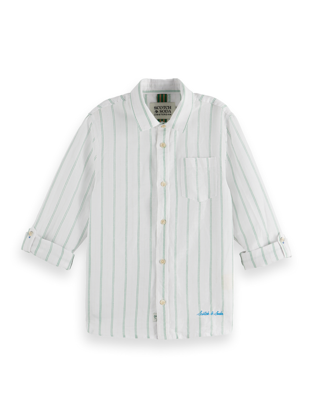 White/Bright Green/Calico Stripe