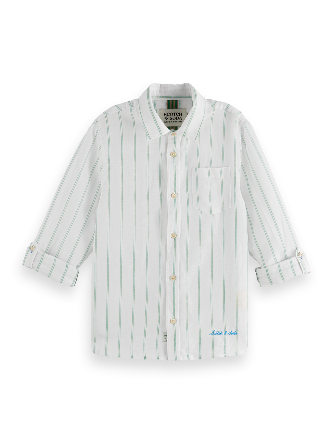 White/Bright Green/Calico Stripe