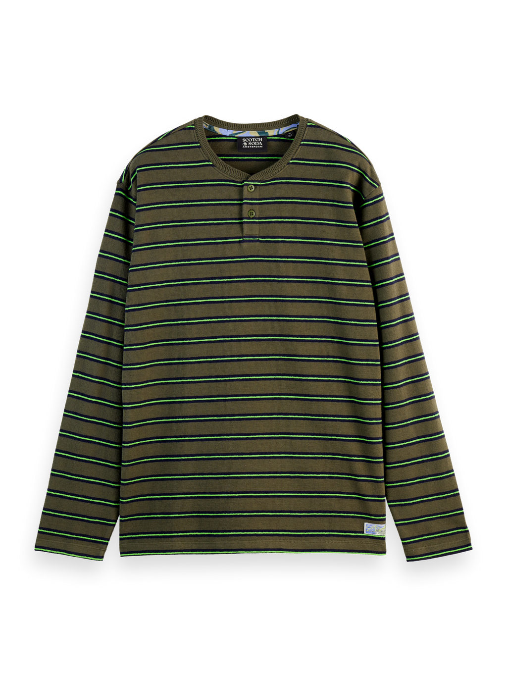 Relaxed Fit Textured Stripe Long Sleeve T-Shirt