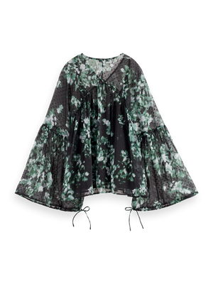 Floral Printed Fil Coupe Top