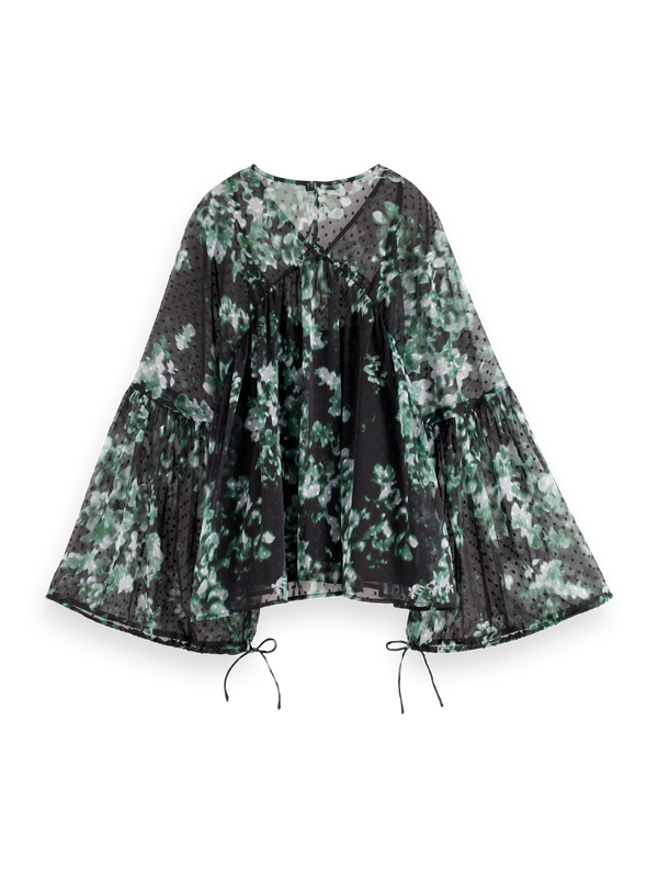 Floral Printed Fil Coupe Top