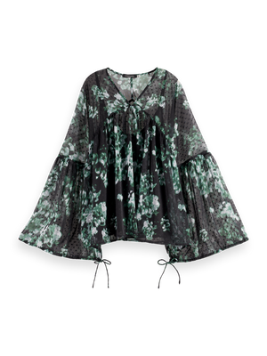 Floral Printed Fil Coupe Top