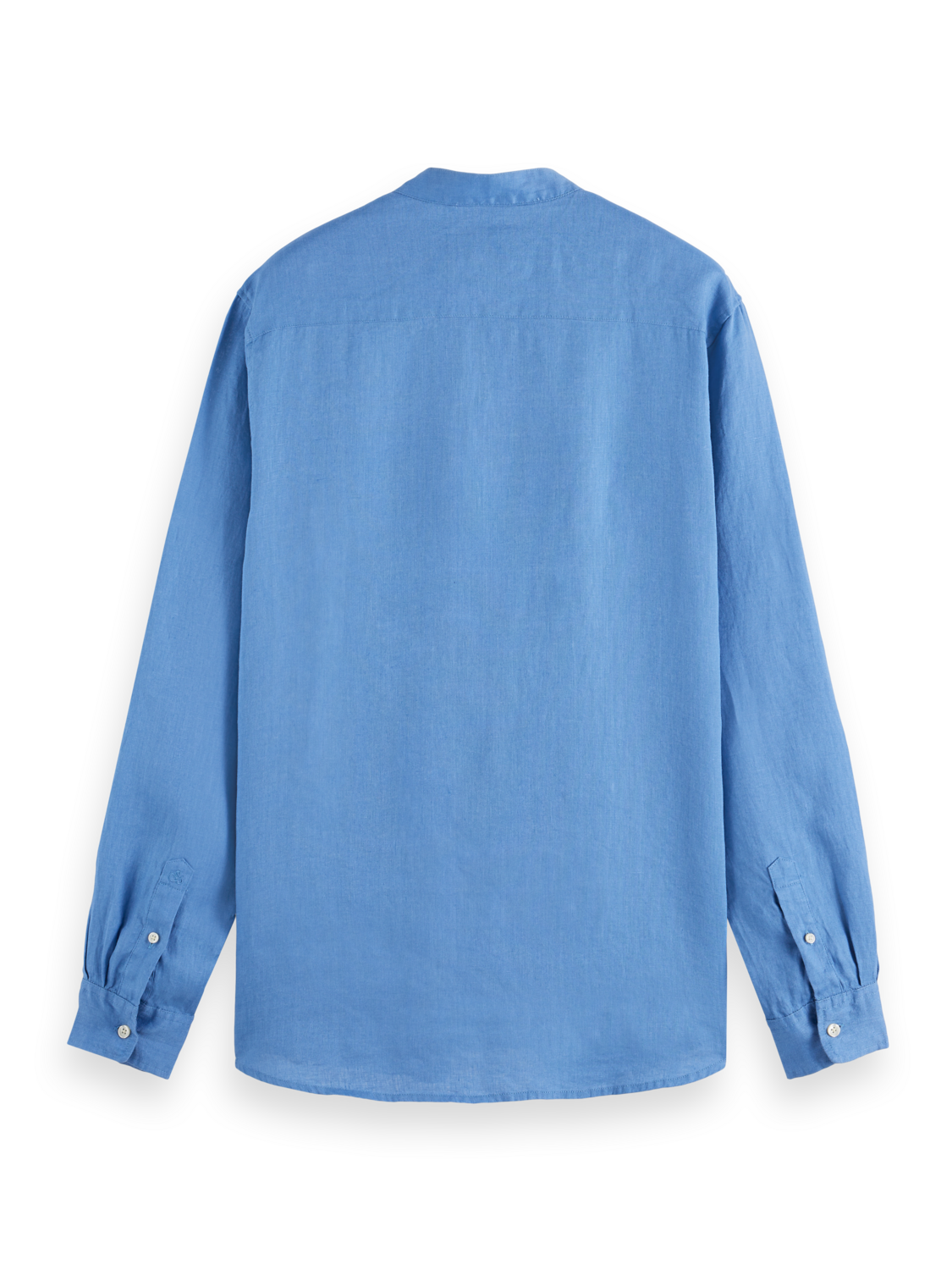 Regular Fit Stand-Up Collar Linen Shirt