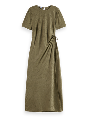 Midi Crushed Satin Wrap Dress