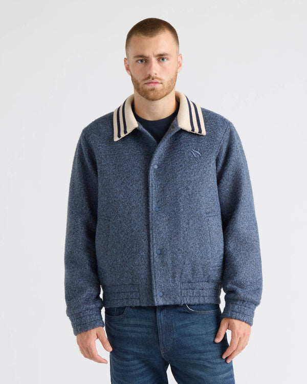 Cambie Boucle Jacket With Rib Collar