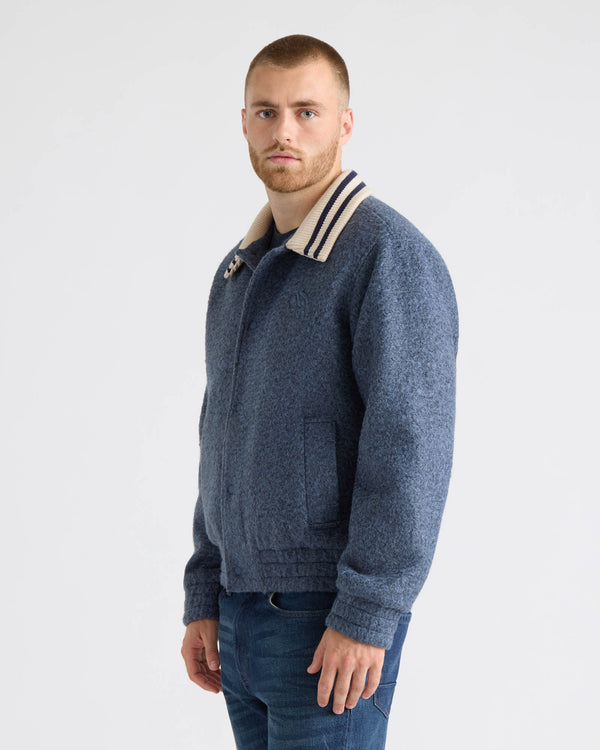 Cambie Boucle Jacket With Rib Collar