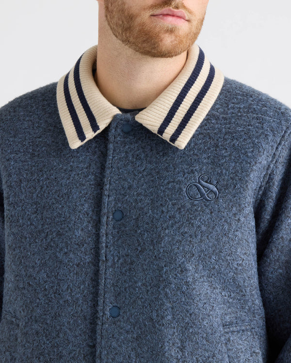 Cambie Boucle Jacket With Rib Collar
