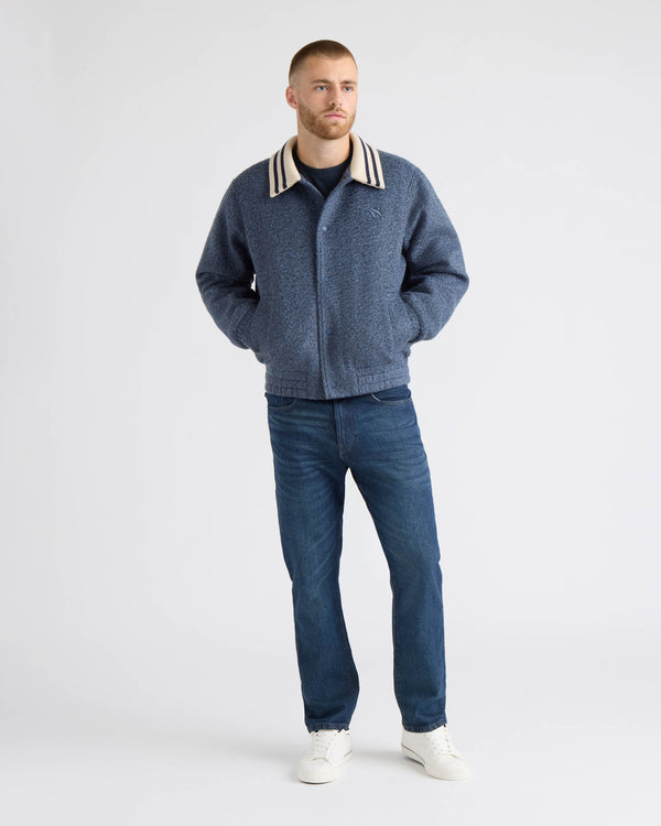 Cambie Boucle Jacket With Rib Collar