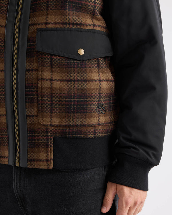 Zayne Mixed Media Jacket With Sherpa Collar