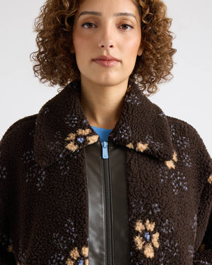 Bova Mixed Media Berber Bomber Jacket