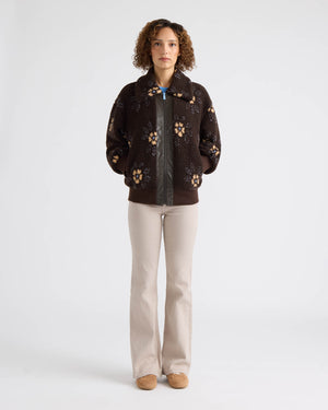 Bova Mixed Media Berber Bomber Jacket