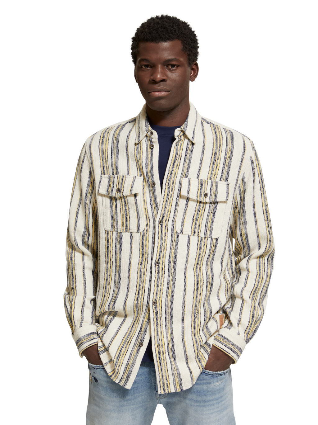 Basket Weave Gradient Stripe Shirt