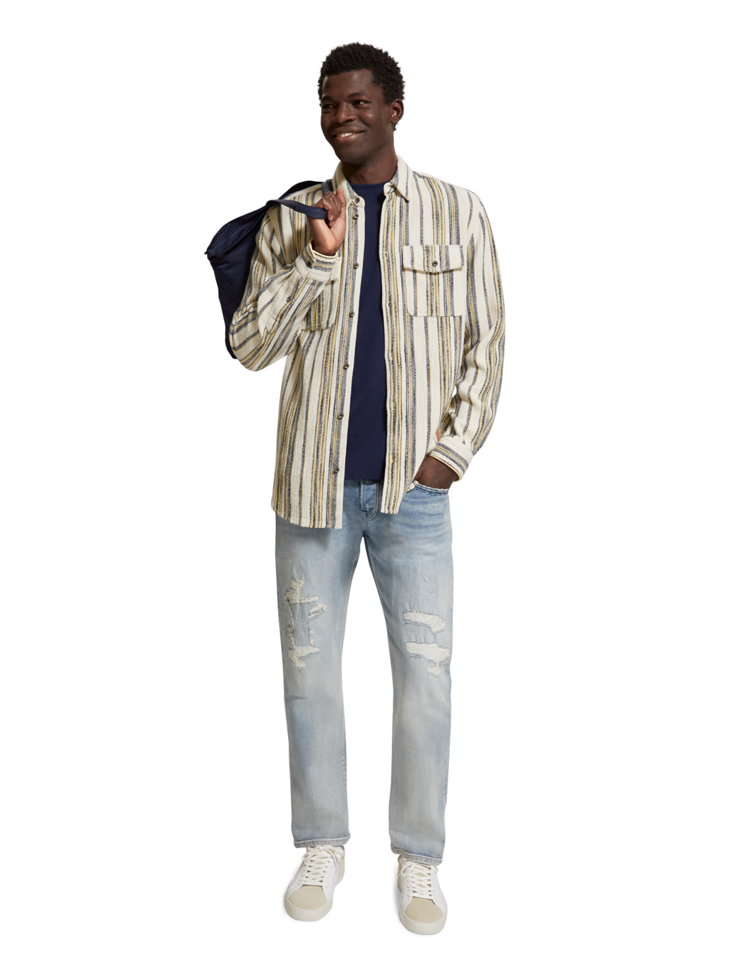 Basket Weave Gradient Stripe Shirt