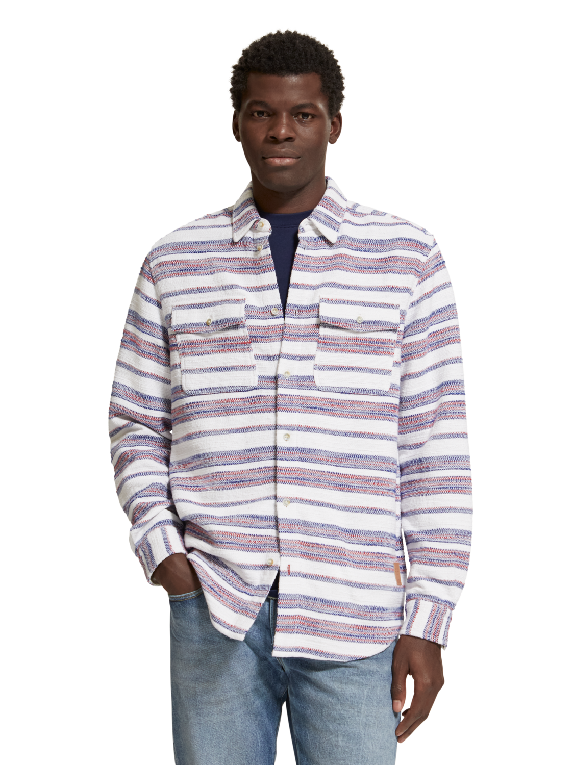 Basket Weave Gradient Stripe Shirt