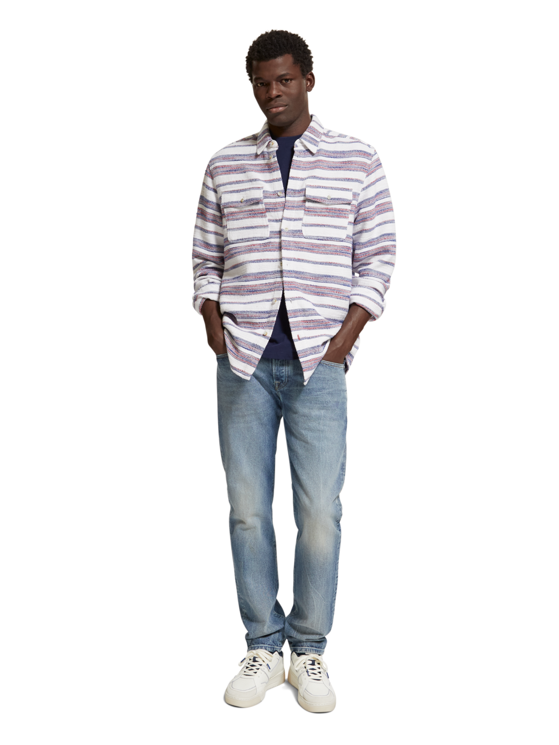 Basket Weave Gradient Stripe Shirt
