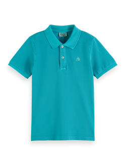 GARMENT-DYED SHORT-SLEEVED PIQUE POLO