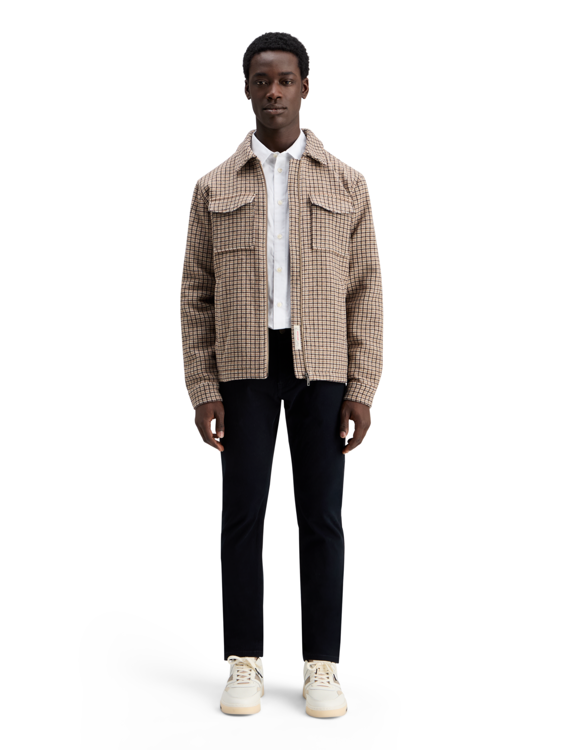 WOOL BLEND ZIP-THRU OVERSHIRT