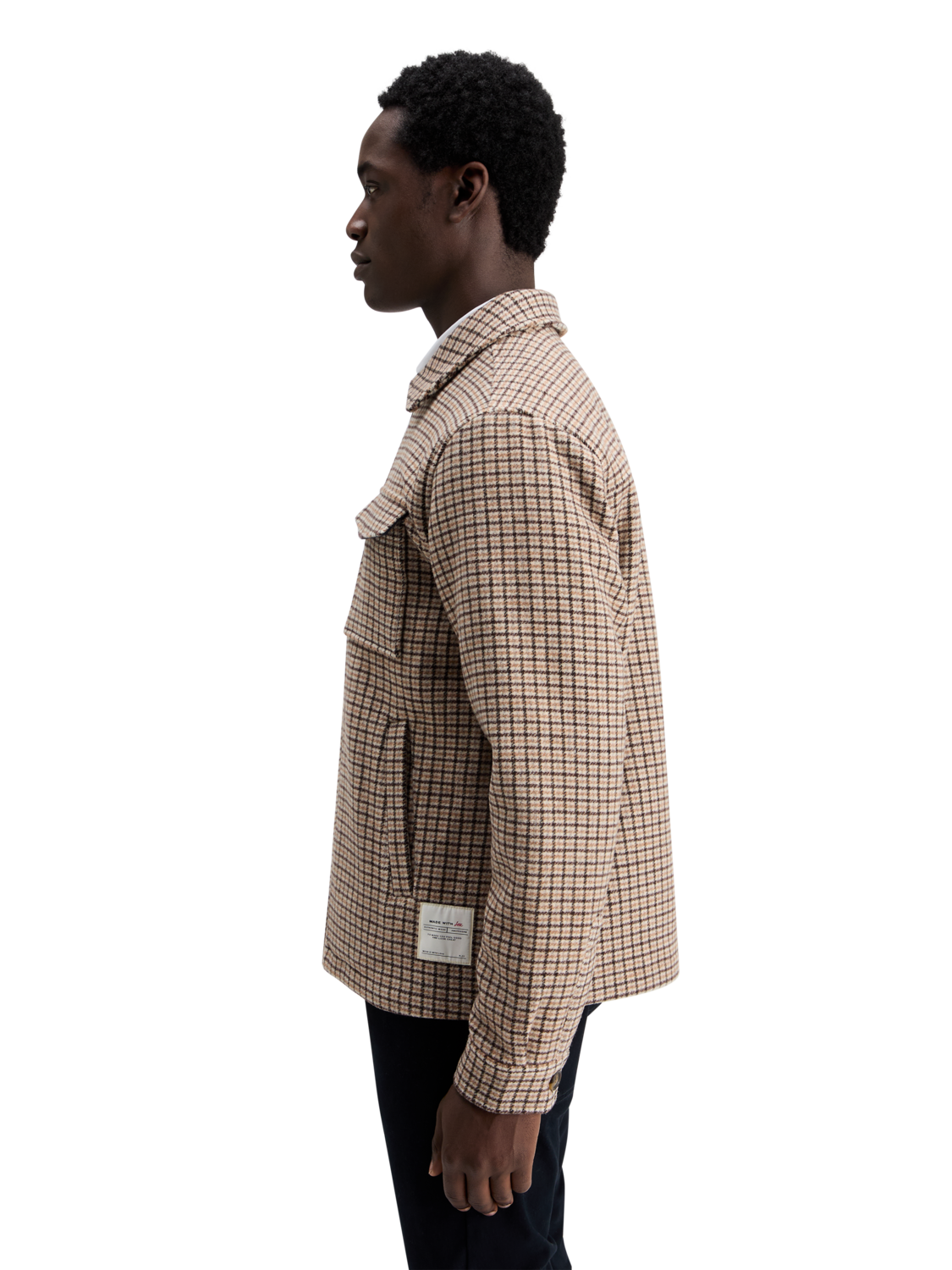 WOOL BLEND ZIP-THRU OVERSHIRT