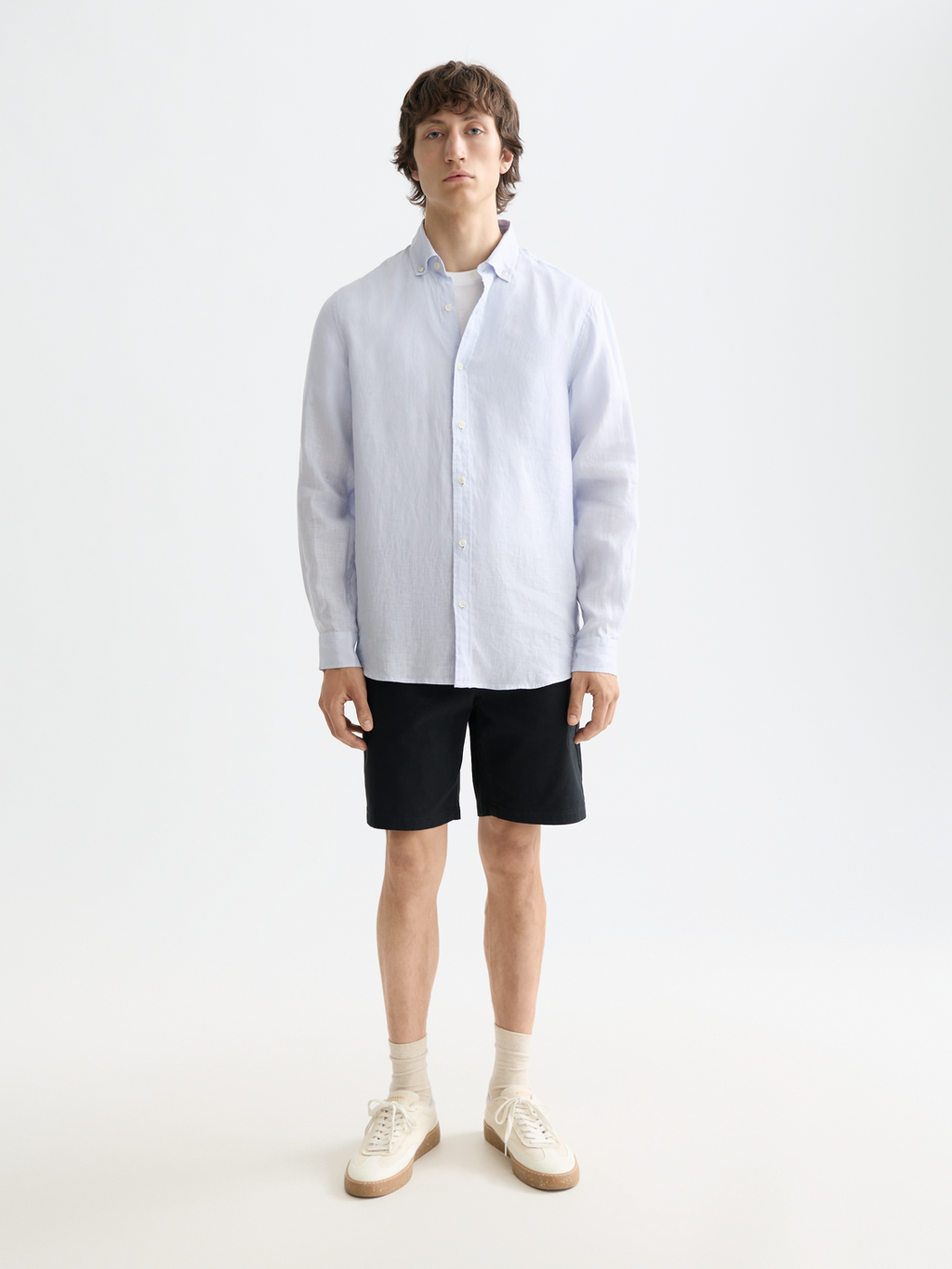 Essentials — Linen Long Sleeve Button-Down Shirt