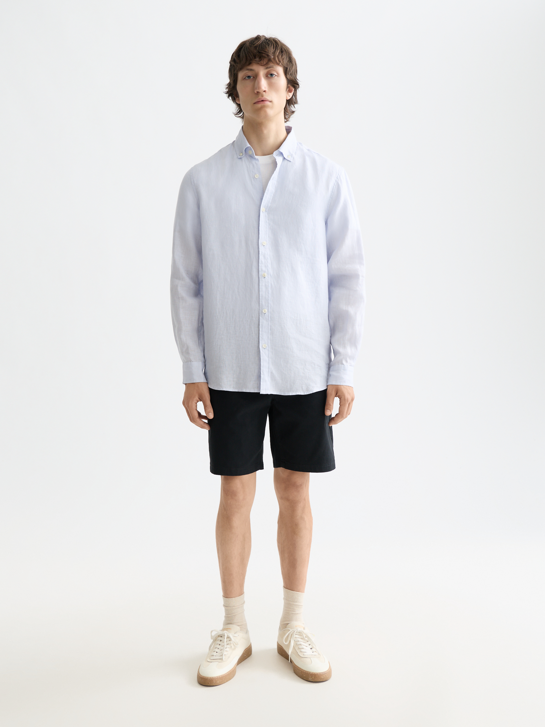 Essentials — Linen Long Sleeve Button-Down Shirt