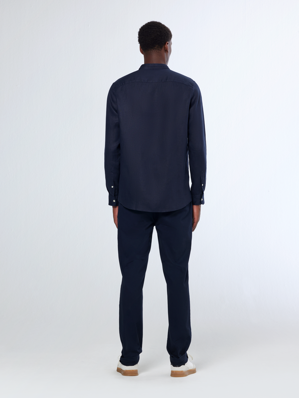 Essentials — Linen Stand Up Collar Shirt