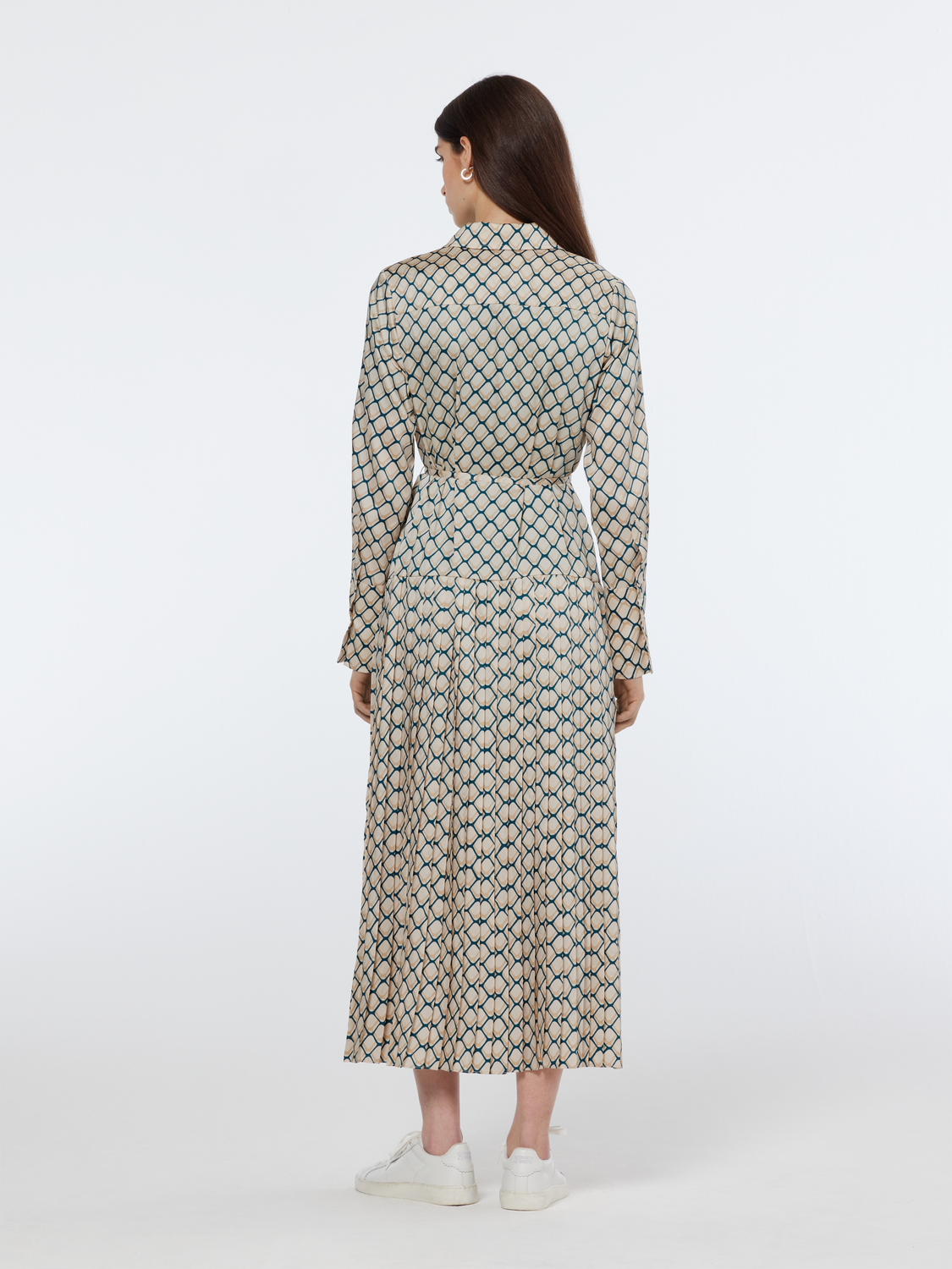 Pleated Printed Maxi Dress