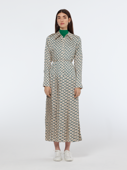 Robe maxi plissée imprimée