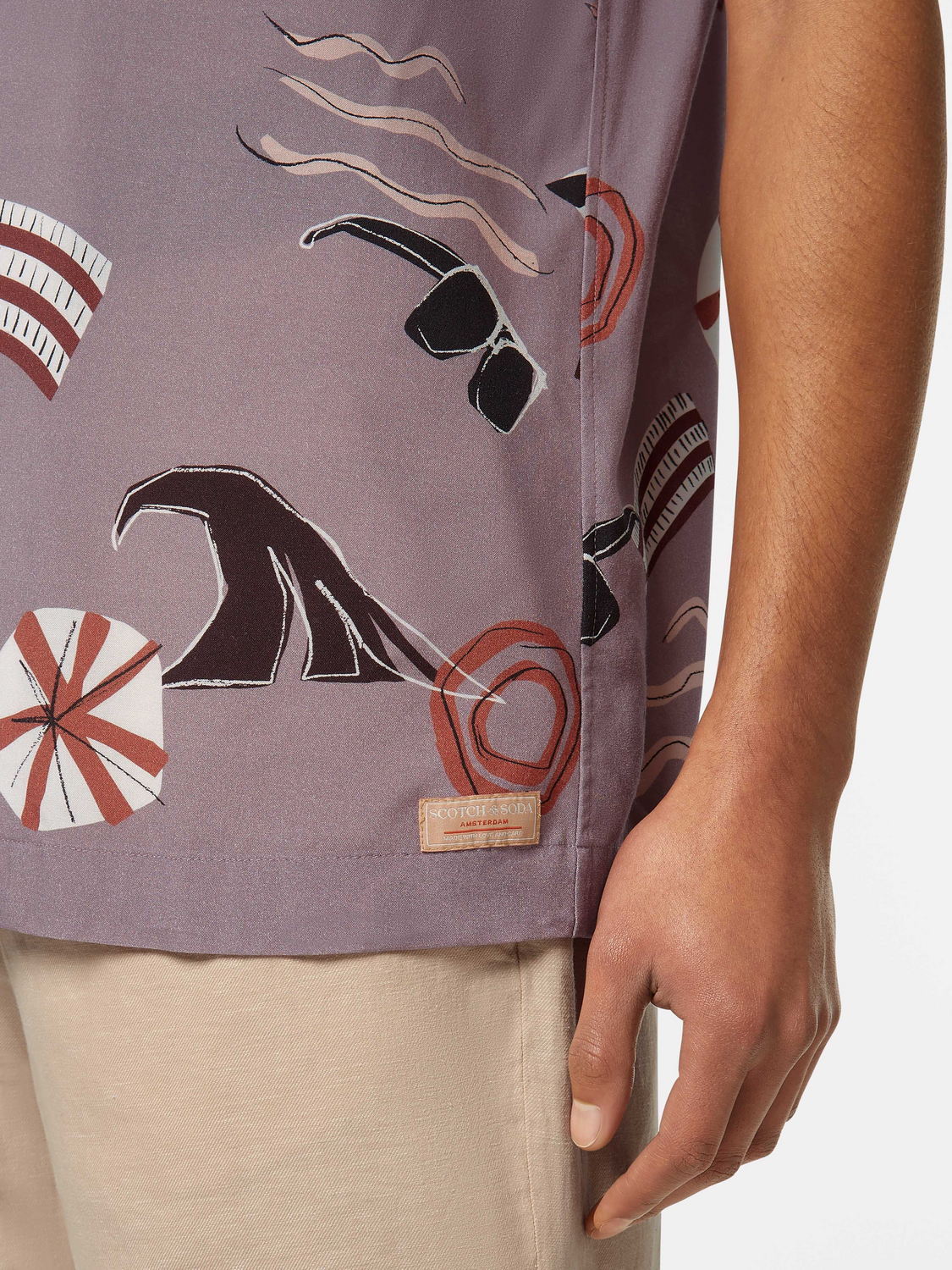Regular-Fit Viscose Short Sleeve Shirt