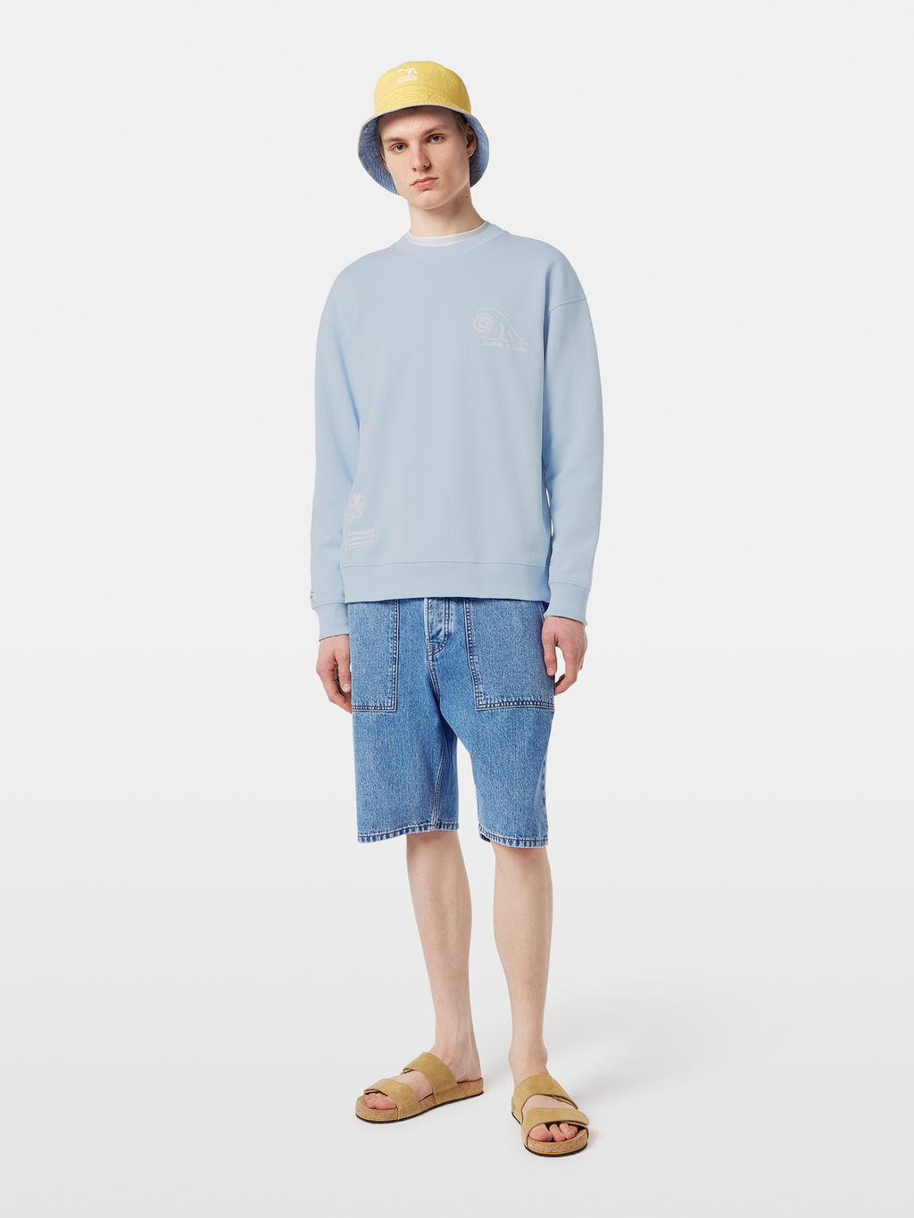 Relaxed-Fit Slub Embroidered Sweatshirt