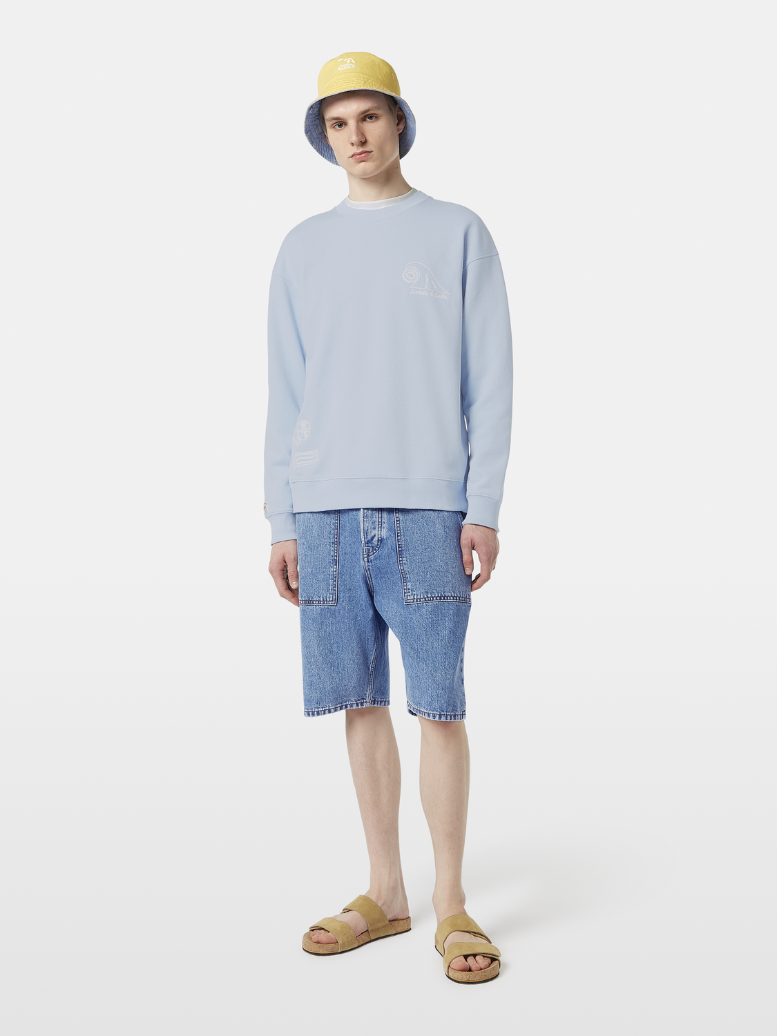 Relaxed-Fit Slub Embroidered Sweatshirt