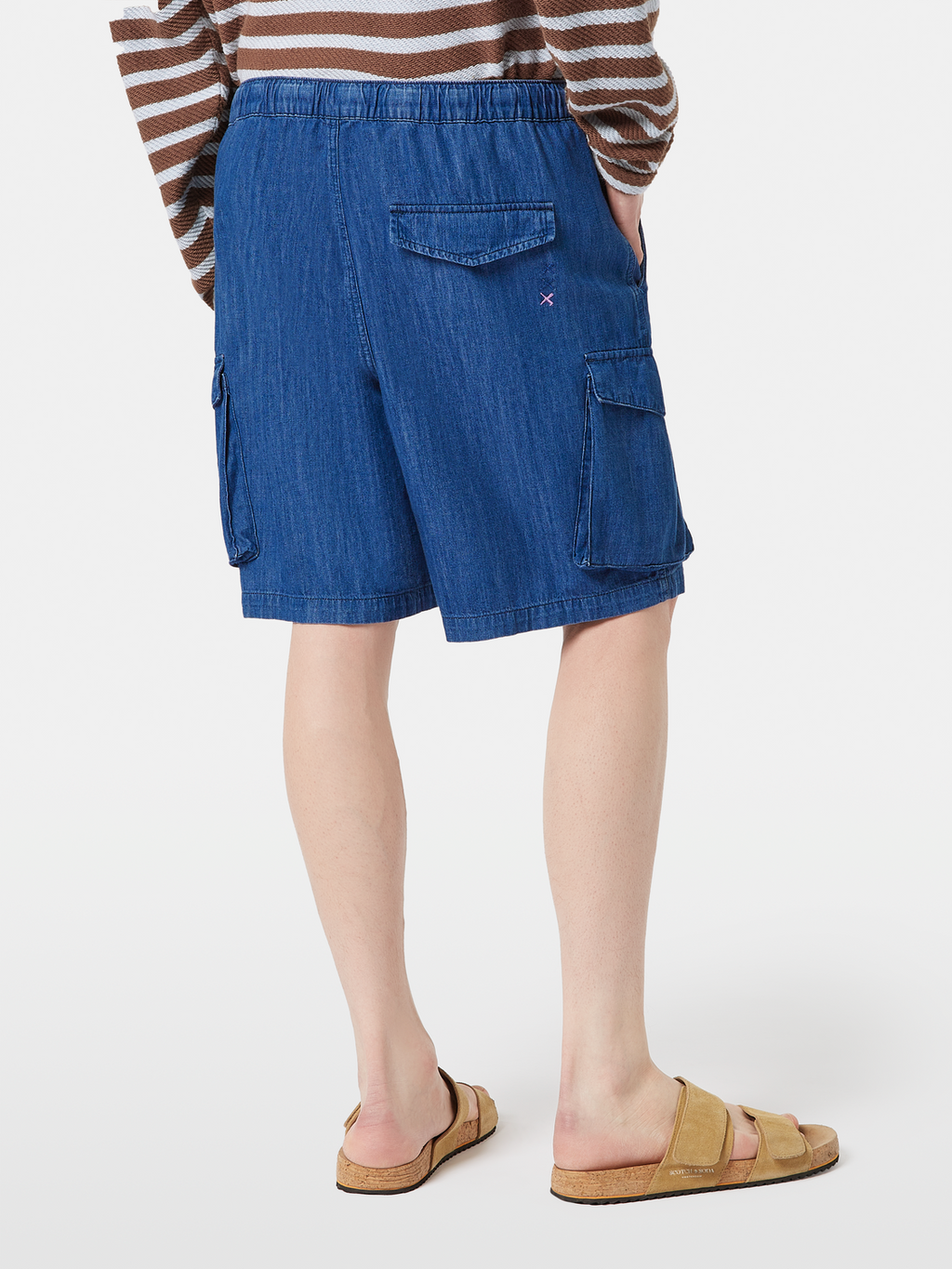 Lightweight Sporty Denim Beach Cargo Short