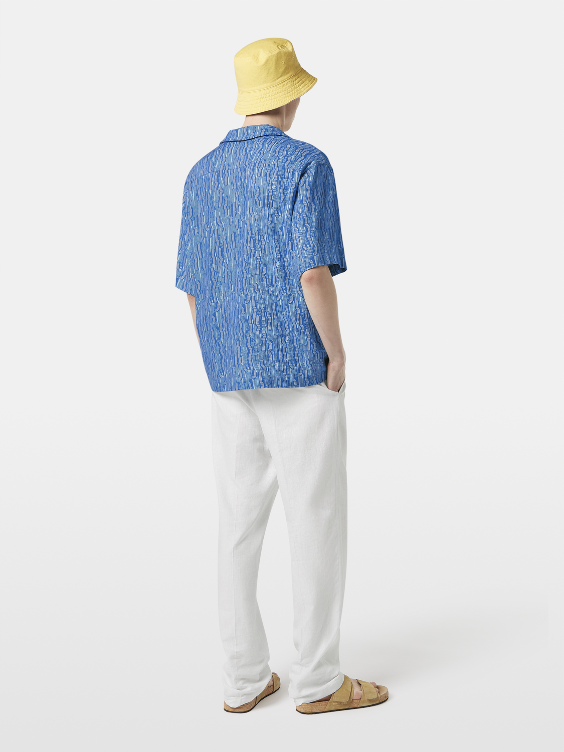 Printed Relaxed-Fit Linen-Blend Short Sleeve Shirt