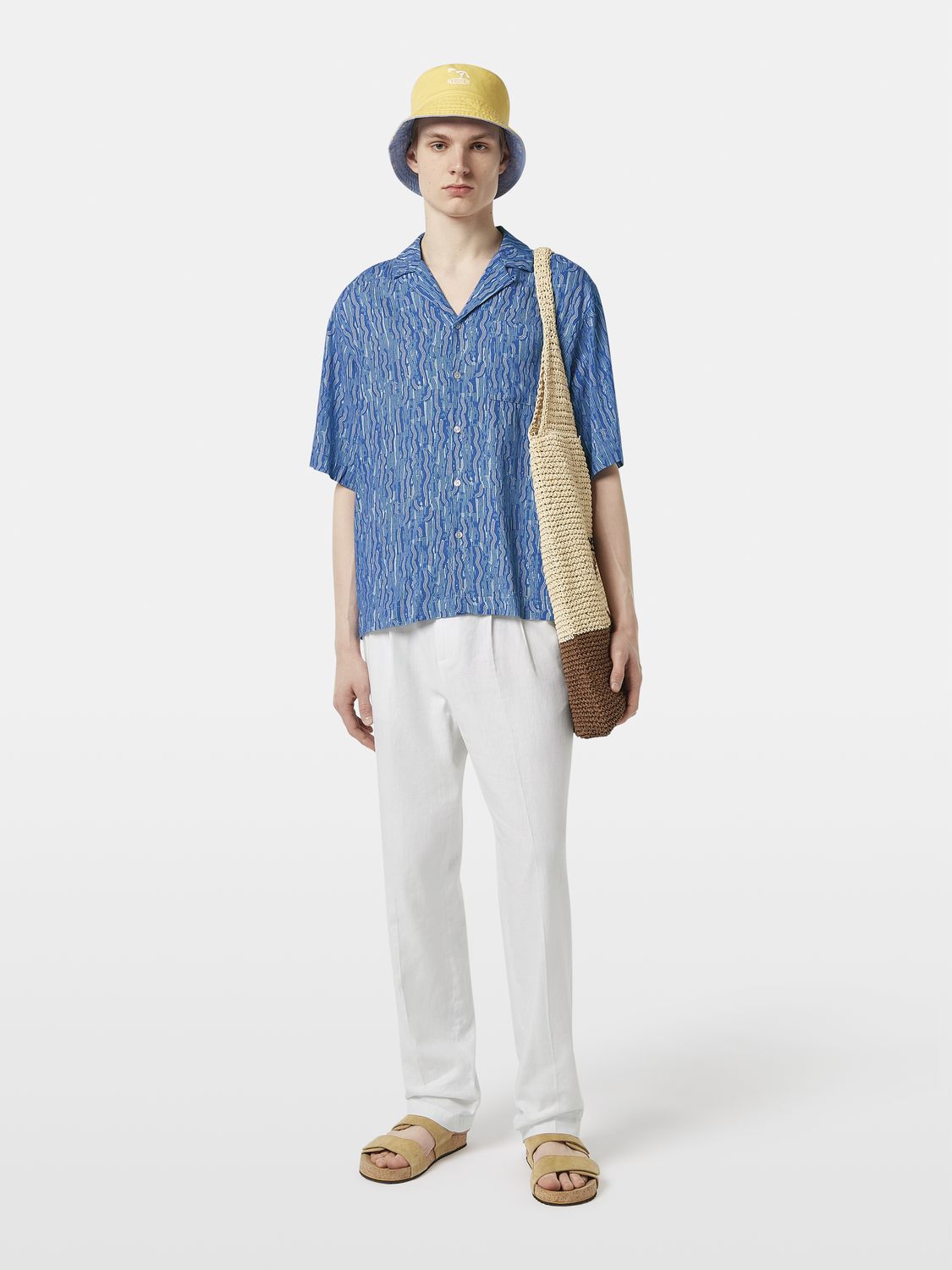 Printed Relaxed-Fit Linen-Blend Short Sleeve Shirt