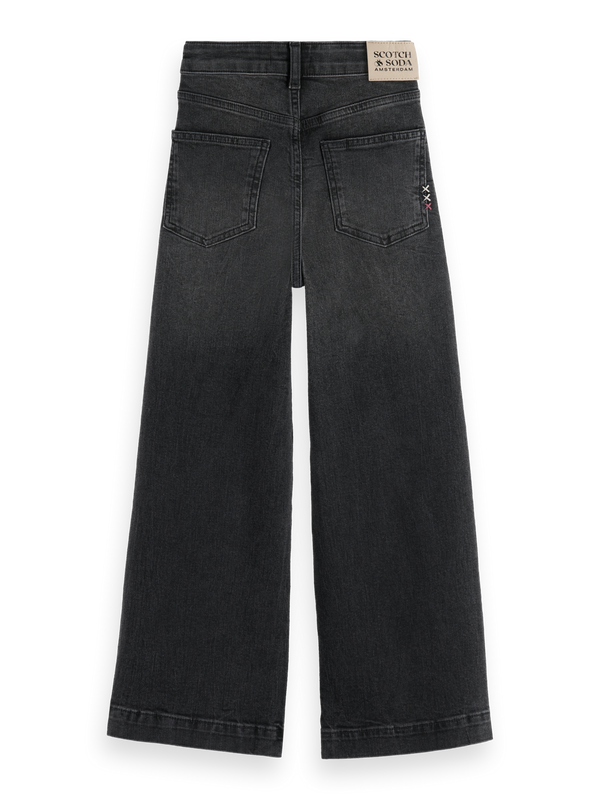 Jean à jambes larges Core The Wave pour filles - Noir Nuit