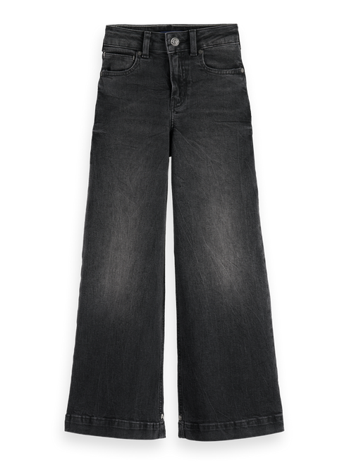 Girls' Core The Wave Jeans mit weitem Bein – Black Night