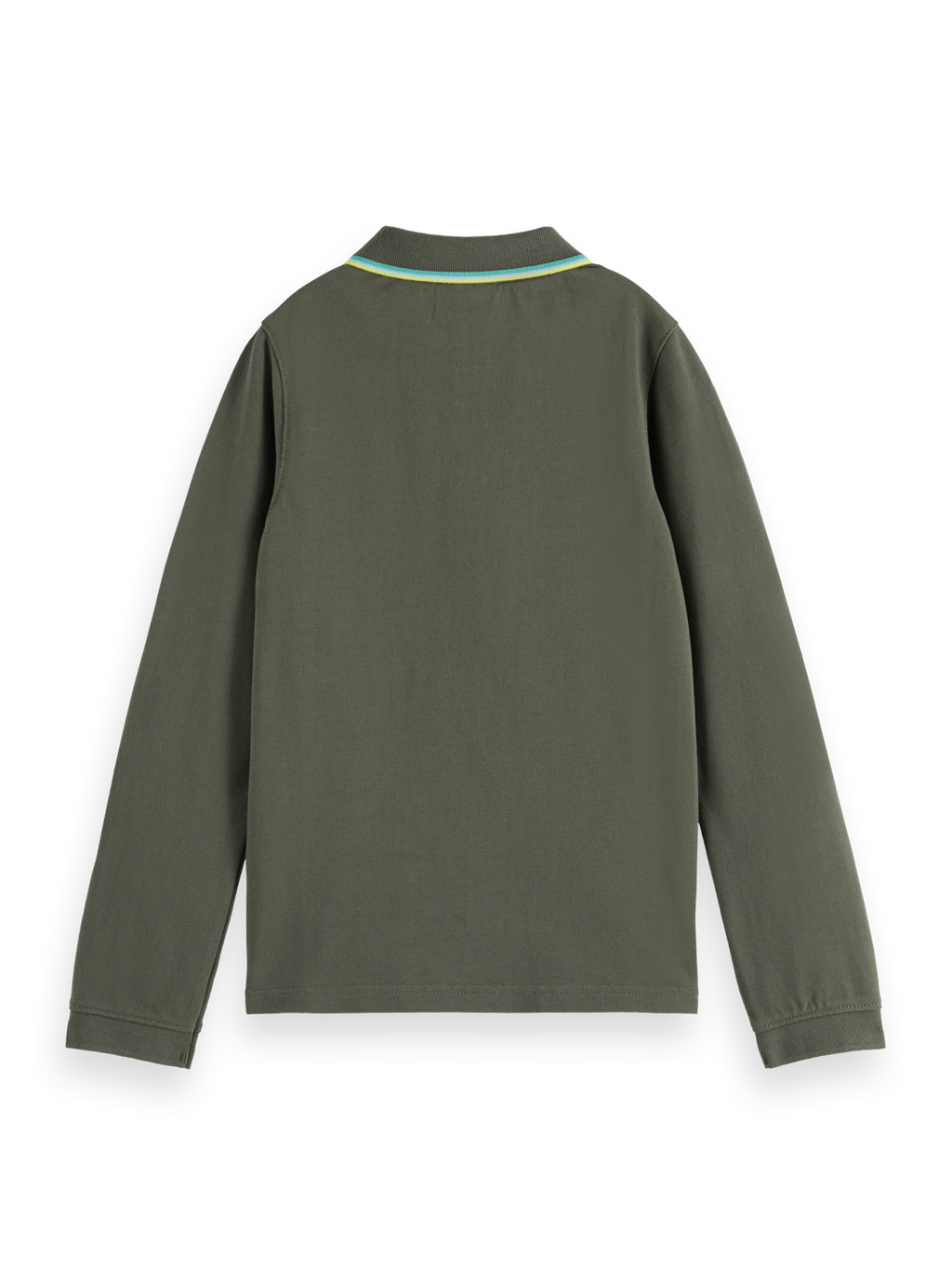 Long-Sleeved Pique Polo