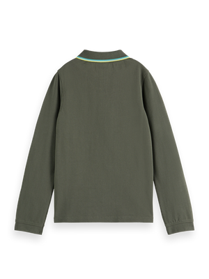Boys' Long-Sleeved Pique Polo