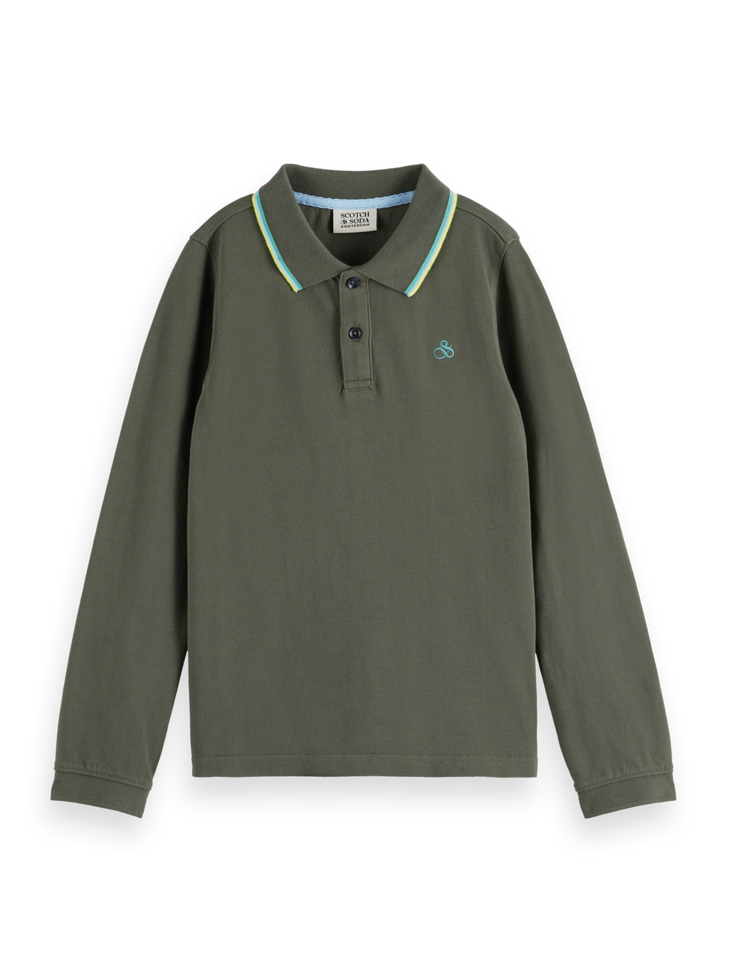 Long-Sleeved Pique Polo
