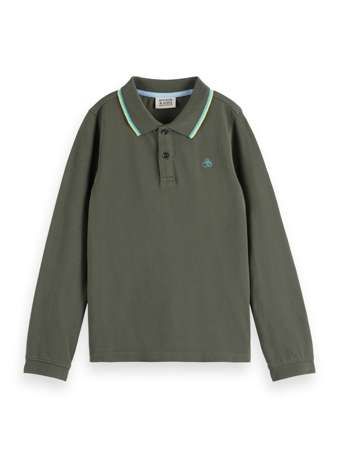 Long-Sleeved Pique Polo