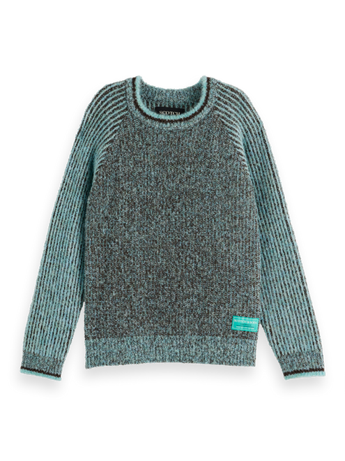 Jungen-Pullover mit kontrastfarbenen Raglanärmeln, normale Passform