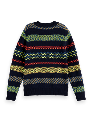 Boys' Regular-Fit Festive Jacquard Pullover