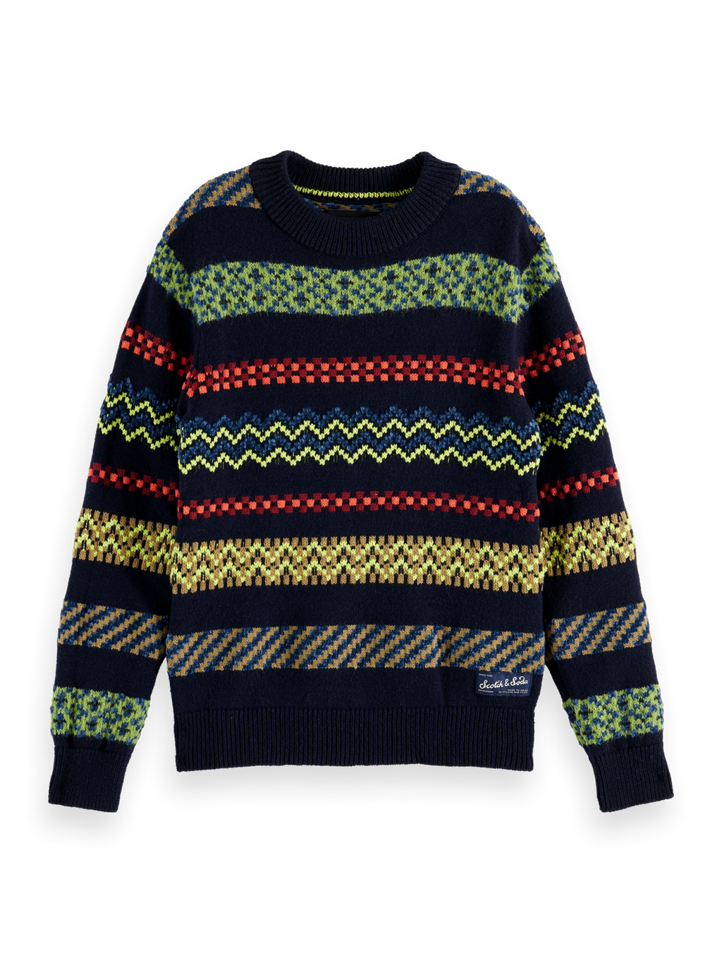 Pull jacquard festif coupe droite